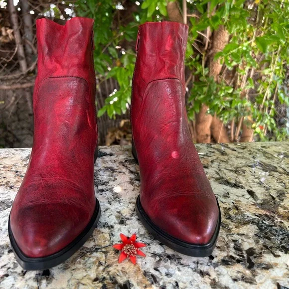 Paul Green Chili Red Ankle Booties - Picture 6 of 13